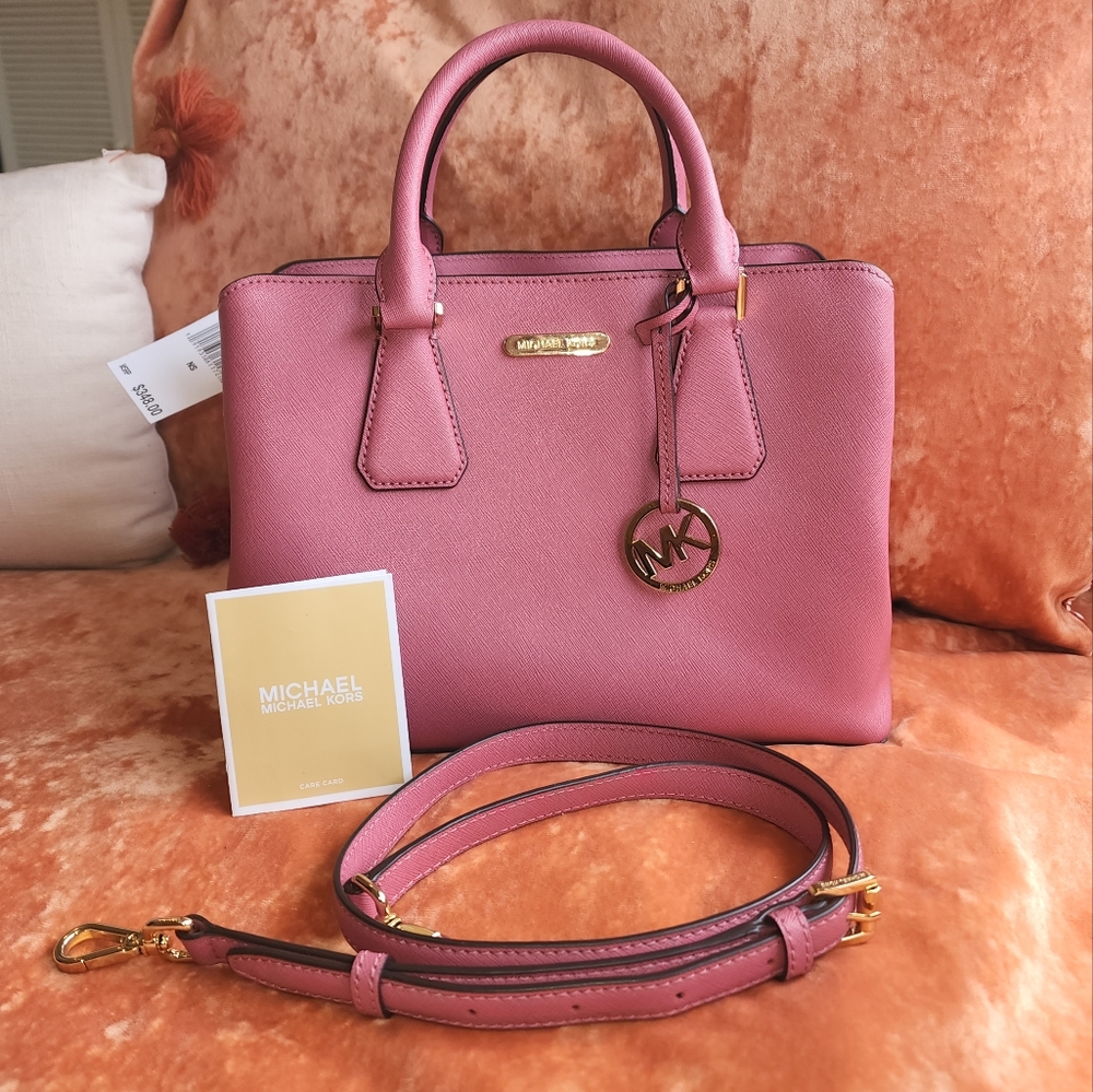 Michael Kors Camille Medium Leather Satchel